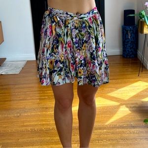 Mink pink wrap floral skirt